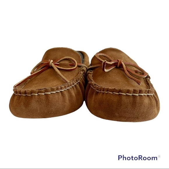 POLO RALPH LAUREN Suede Slip-On Fleece-Lined Moccasin Slipper Size 7D - Picture 10 of 14